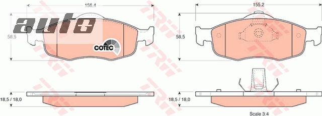 GDB1107 TRW KLOCKI HAMULC. FORD MONDEO  93-00