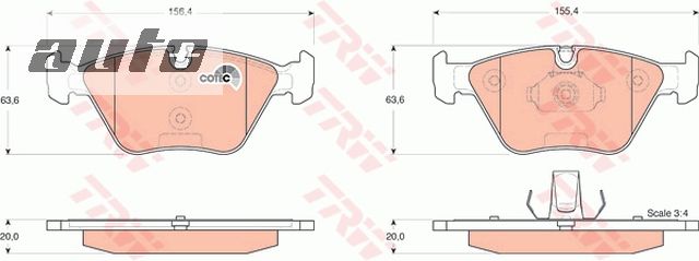 GDB1531 TRW KLOCKI HAMULC. BMW 3 E46  00-05