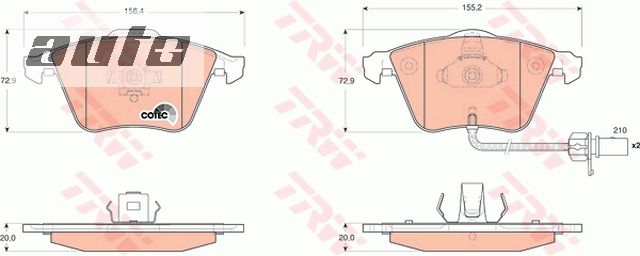 GDB1659 TRW KLOCKI HAM.PRZEDNIE AUDI A4/A6/Z CZUJNIKIEM/TRW
