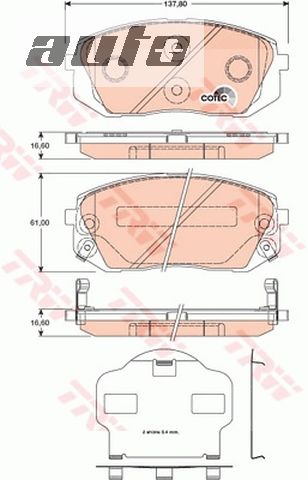 GDB3461 TRW KLOCKI HAMULCOWE KIA
