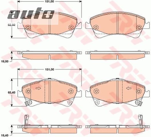 GDB3479 TRW KLOCKI HAMULCOWE