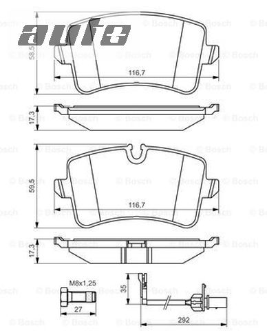 0986494446 BOSCH Klocek hamulcowy kpl. tył AUDI A4 B8, A5, A6 ALLROAD C7, A6 C7, A7; PORSCHE MACA
