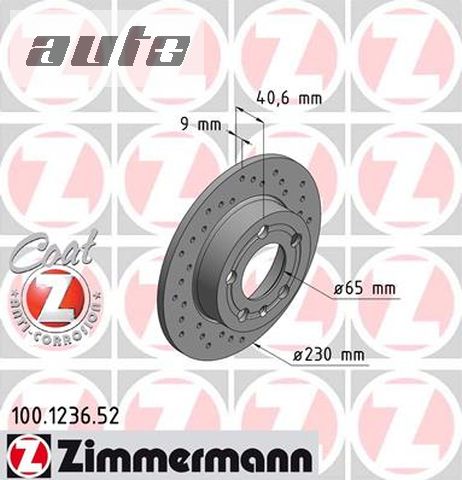 100.1236.52 ZIMMERMANN TARCZA HAMULCOWA - wiercona