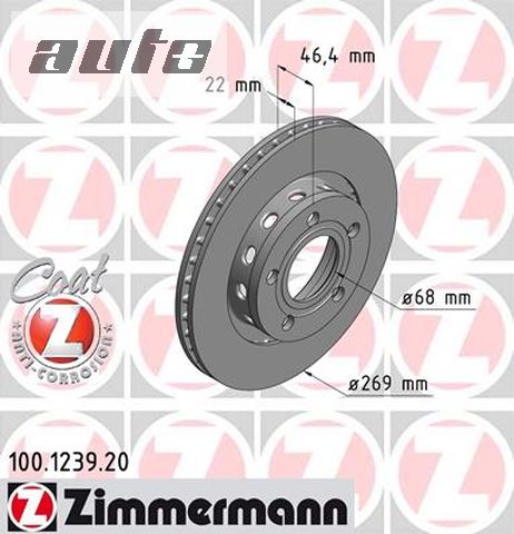 100.1239.20 ZIMMERMANN TARCZA HAMULCOWA