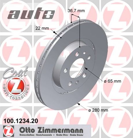 100.1234.20 ZIMMERMANN TARCZA HAMULCOWA