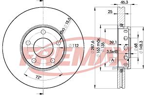 BD-4063 FREMAX TARCZA HAMULCOWA PRZEDNIA