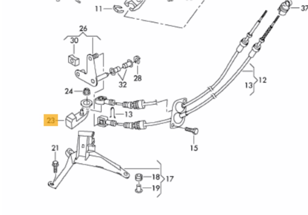 7H0711051N VAG WYBIERAK DŹWIGNIA PRZEŁĄCZAJĄCA Volkswagen VW T5