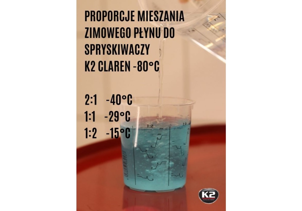 K611 K2 Koncentrat płynu do spryskiwaczy -80 / 1 litr Claren zimowy Klaren