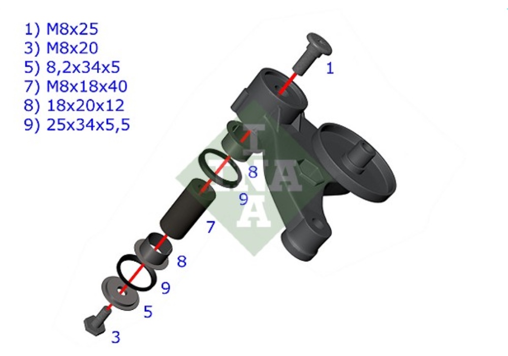 533 0117 10 INA Ramię napinacza paska wieloklinowego AUDI A4, A6, A8, ALLROAD; SKODA SUPERB I; V