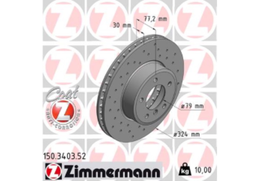 150.3403.52 ZIMMERMANN TARCZA HAMULCOWA