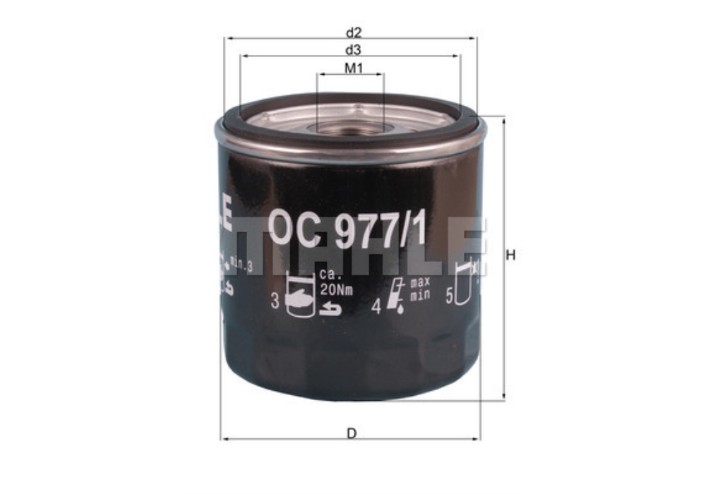 OC 977/1 KNECHT Filtr oleju  AUDI A1, A1 CITY CARVER, A3, A4 B9, A5, A6 C7, A7, A8 D4, Q2, Q3; B