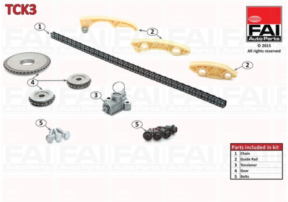 TCK3 FA1 ZESTAW ŁAŃCUCHA ROZRZĄDU OPEL DOHC ASTRA G 01-05,SIGNUM 03-,SPEEDSTAR 00-,VECTRA