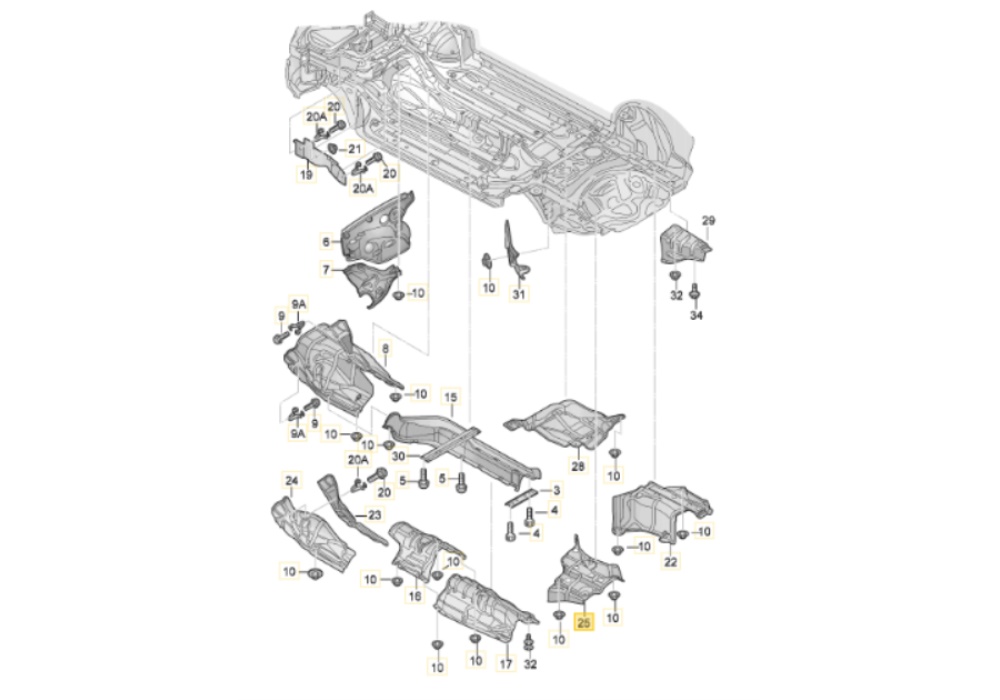 8K0804172 VAG Osłona termiczna tłumika końcowego str. prawa Audi A4