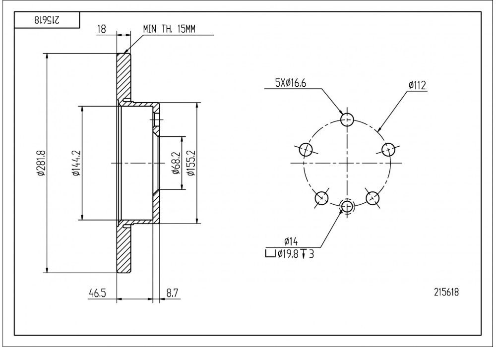 215 618 HART TARCZA HAMULCOWA