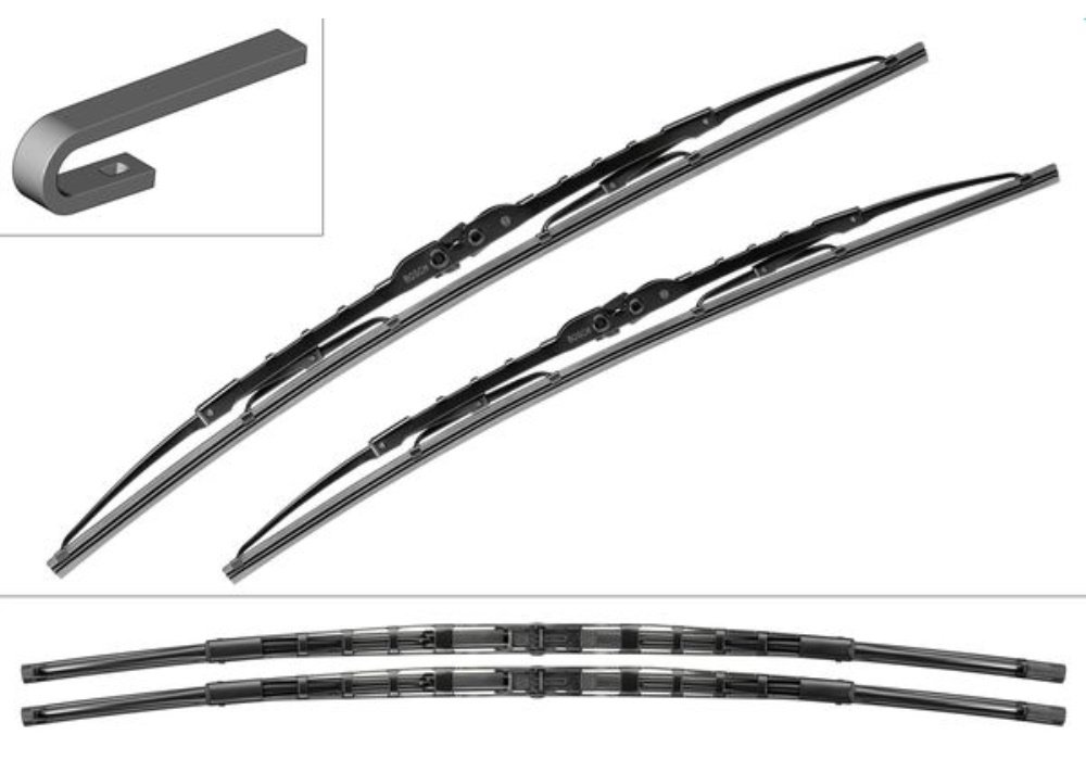 3397001532 BOSCH Pióro wycieraczki szkieletowe przód (2szt.) VM215 Silencio 700/650mm pasuje do: