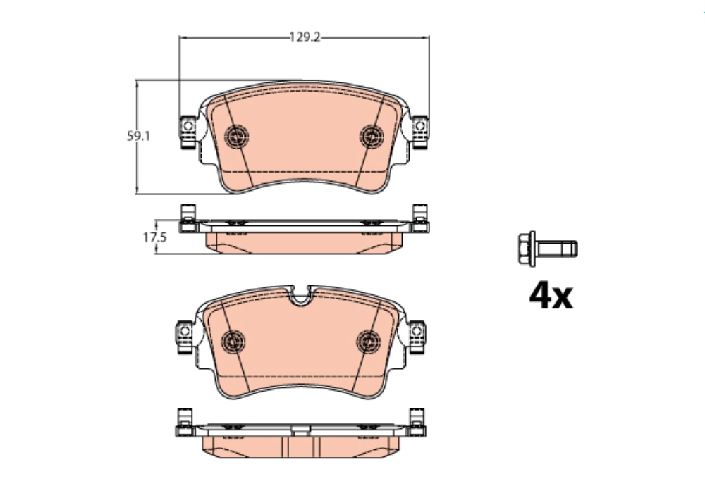 GDB2132 TRW KLOCKI HAMULCOWE
