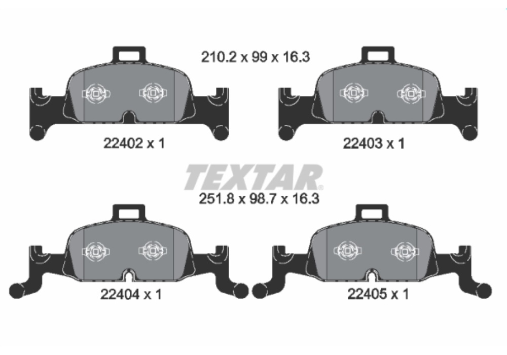 2240201 TEXTAR HAM.KLOCKI /P/AUDI A4 1.4TFSI 15-