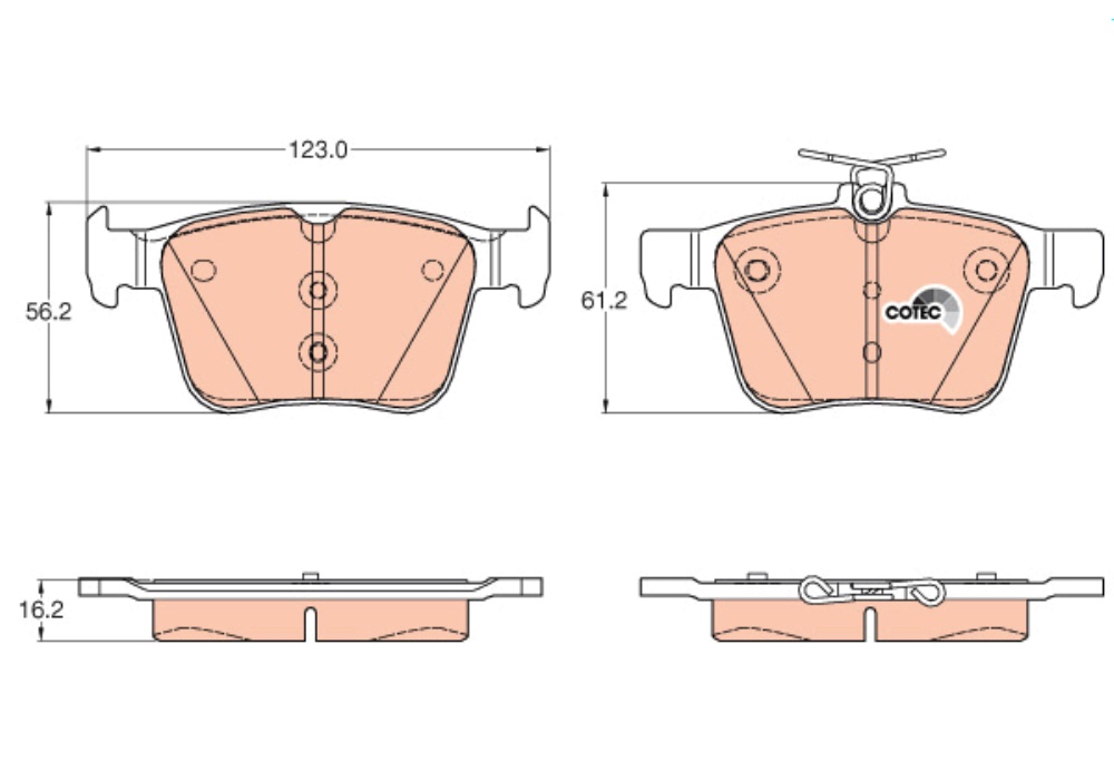GDB1957 TRW KLOCKI HAMULCOWE kpl. tył AUDI A3, Q2, TT; SEAT ATECA, LEON, LEON SC, LEON ST; GDB1957 TRW KLOCKI HAMULCOWE kpl. tył AUDI A3, Q2, TT; SEAT ATECA, LEON, LEON SC, LEON ST;