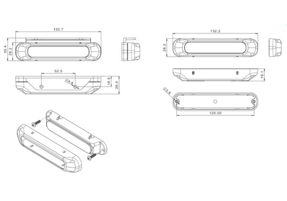 LAQ050 MAGNETI MARELLI ŚWIATŁA LEDOWE DO JAZDY DZIENNEJ DRL 4 LED