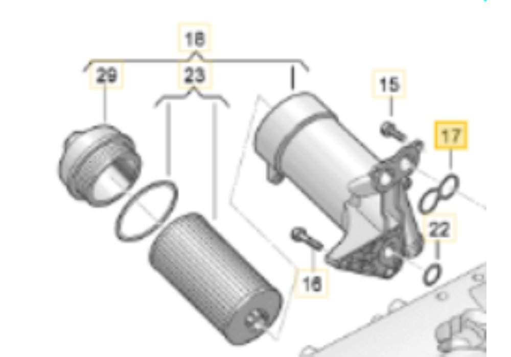079115111A VW CLASSIC Uszczelka obudowy filtra oleju 4,2 ltr.    BBK