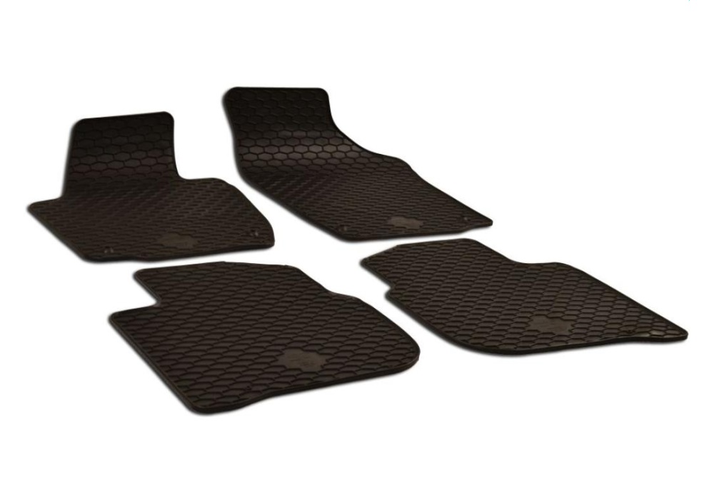 156041049 GUMARNY-ZUBRI DYWANIKI GUMOWE SEAT TOLEDO (2012-)/SKODA RAPID (2012-), (4-CZĘŚCI) (CZARNY)