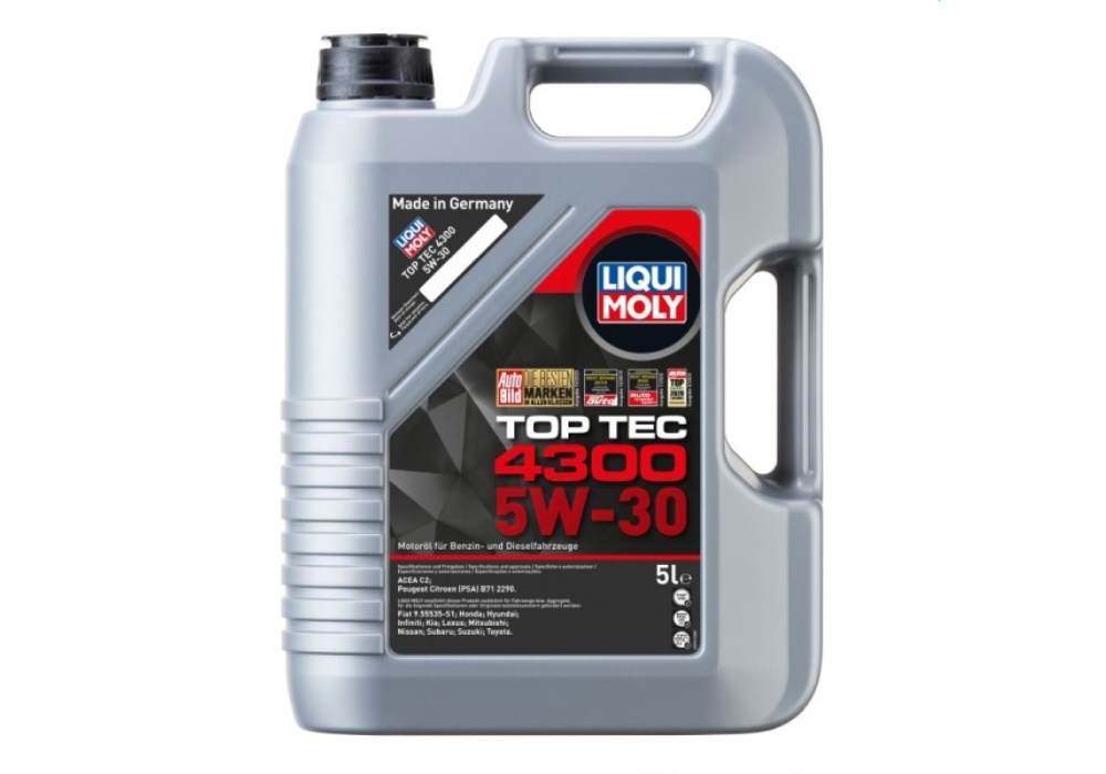 LM2324 LIQUI MOLY OLEJ LIQUI MOLY TOP TEC 4300 5W30 5L API SM/CF ACEA A1/B1/A5/B5/C2 5L LIQUI MOLY