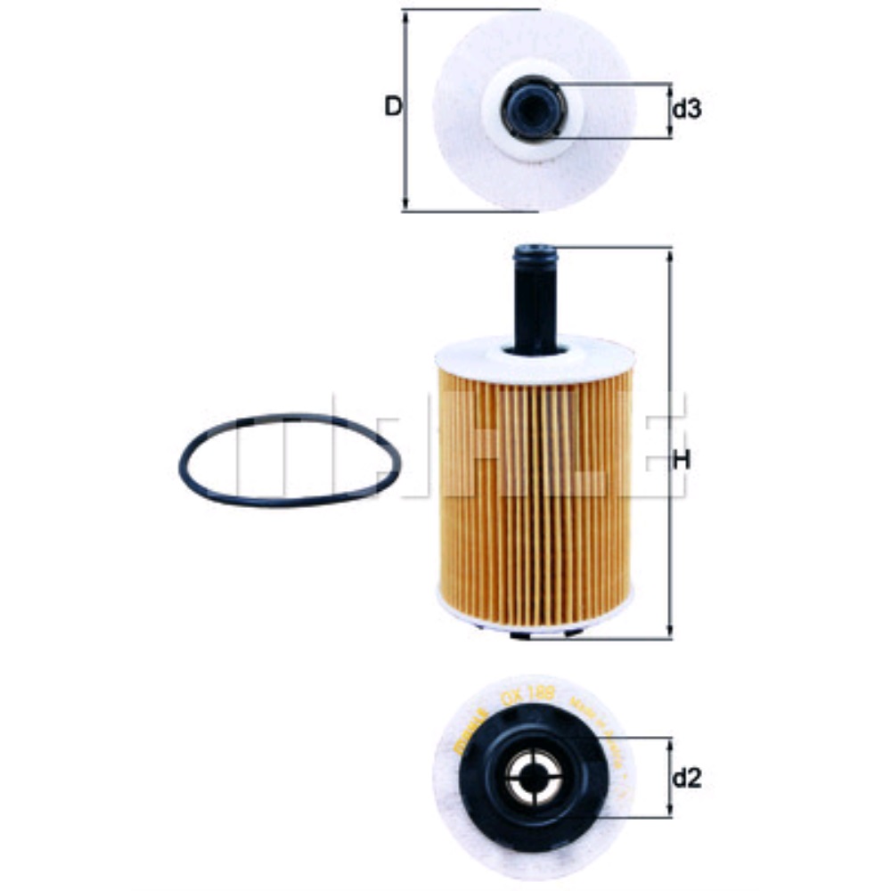 OX 188D KNECHT Filtr oleju AUDI CHRYSLER FORD JEEP VW-
