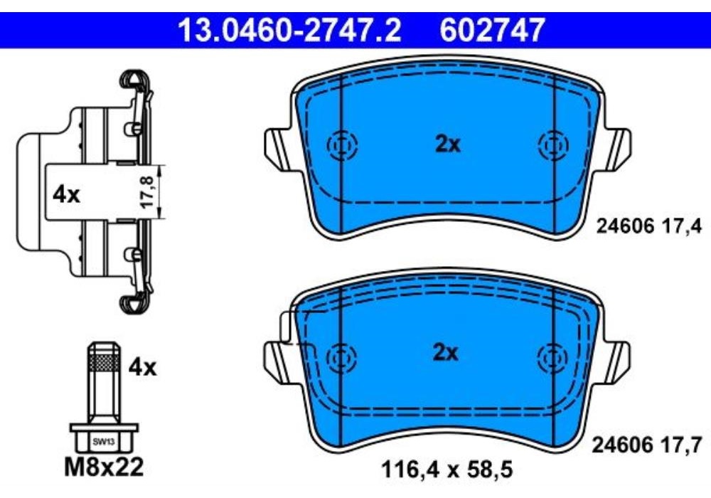 13.0460-2747.2 ATE KLOCKI HAMULCOWE