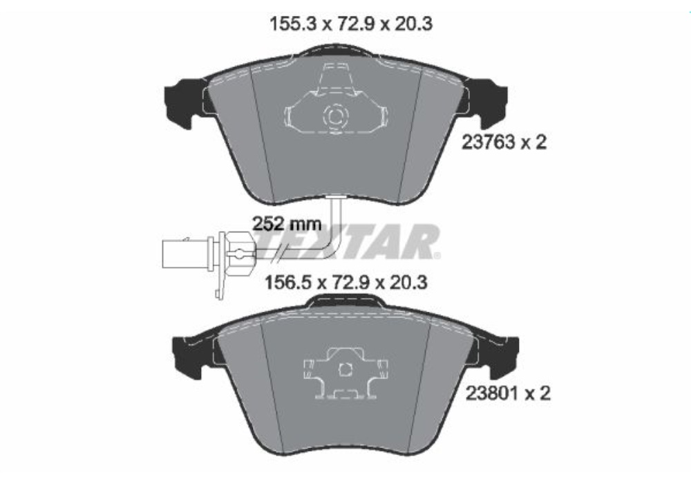 2376302 TEXTAR Klocki hamulcowe kpl. przód AUDI A4, A6 2.0TDI-4.2FSI 03.03-