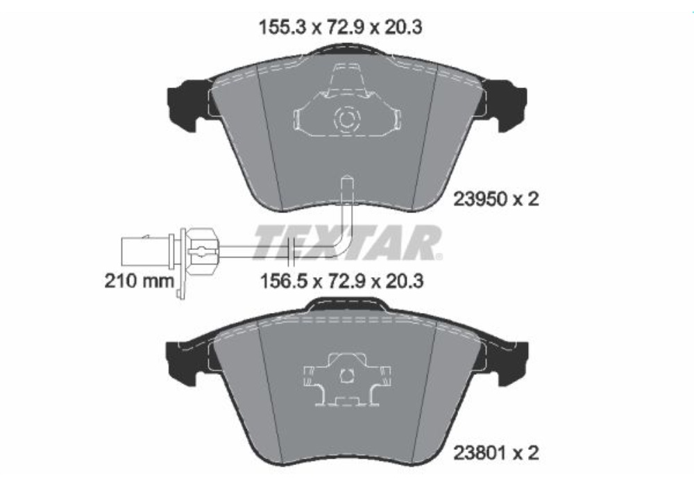 2395001 TEXTAR Klocki hamulcowe kpl. przód AUDI A4, A6 2.0TDI-4.2FSI 03.03-