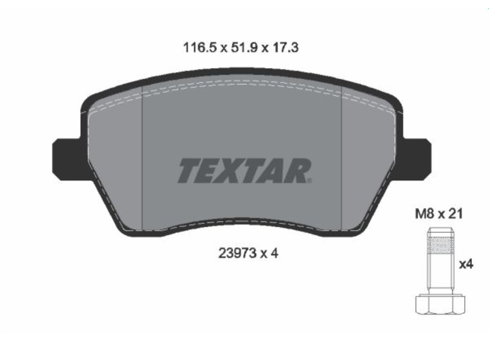 2397301 TEXTAR KLOCKI HAM RENAULT CLIO
