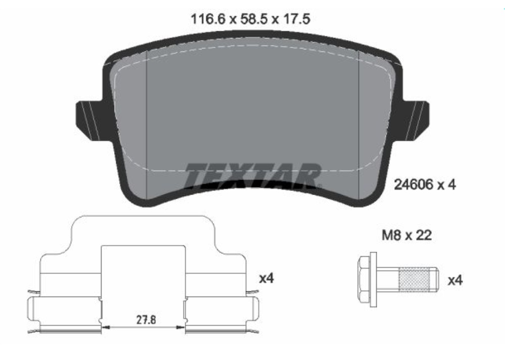 2460681 TEXTAR KLOCKI HAMULCOWE EPAD