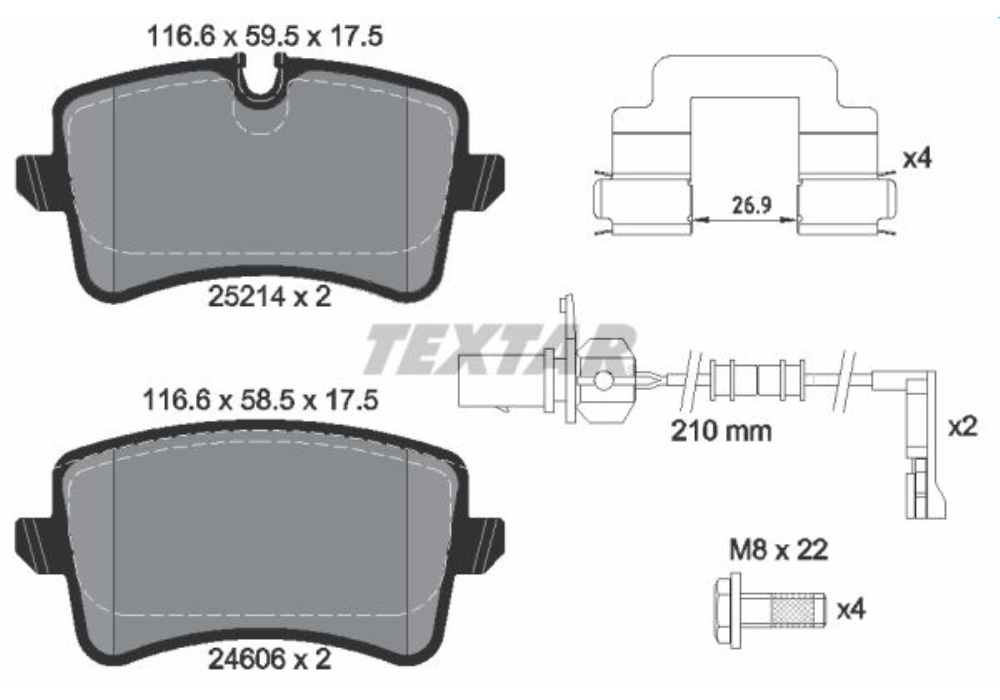 2521403 TEXTAR KLOCKI HAMULCOWE
