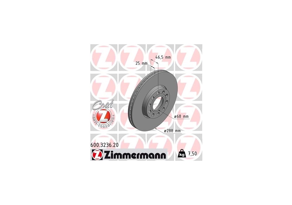 600.3236.20 ZIMMERMANN TARCZA HAMULCOWA