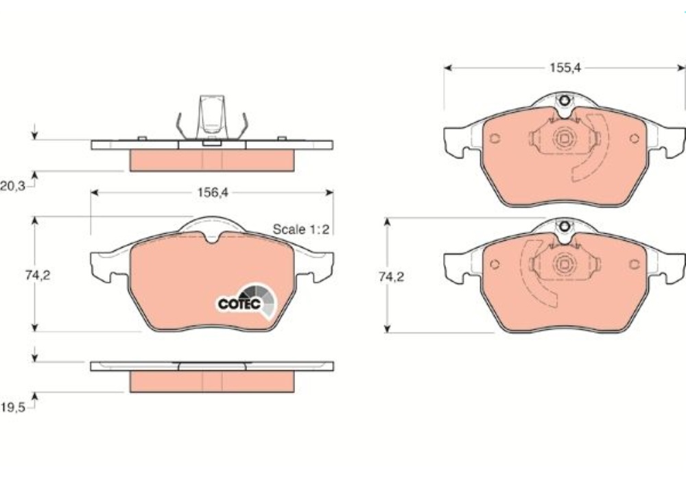 GDB1271 TRW KLOCKI HAMULCOWE