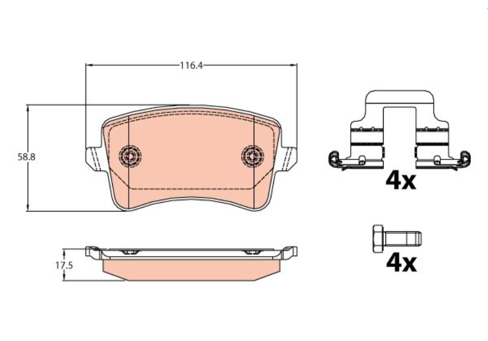GDB2107 TRW KLOCKI HAMULCOWE