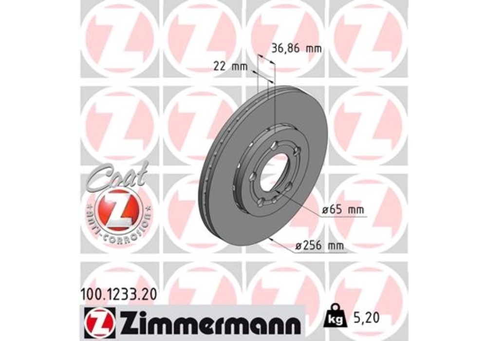 100.1233.20 ZIMMERMANN TARCZA HAMULCOWA