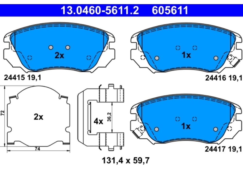 13.0460-5611.2 ATE KLOCKI HAMULCOWE INSIGNIA