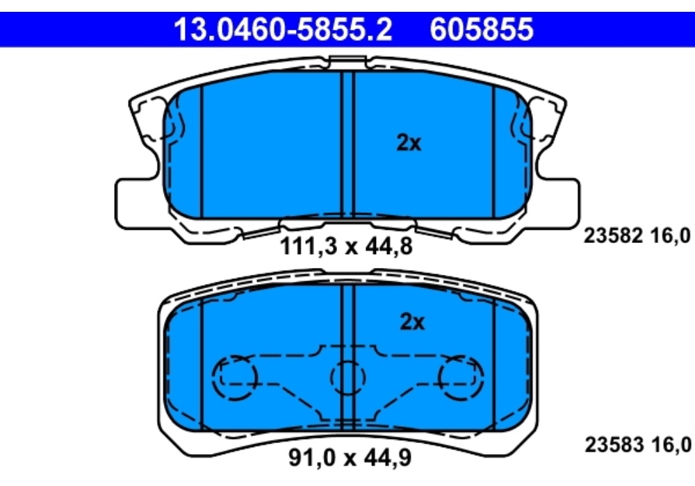 13.0460-5855.2 ATE KLOCKI HAMULCOWE