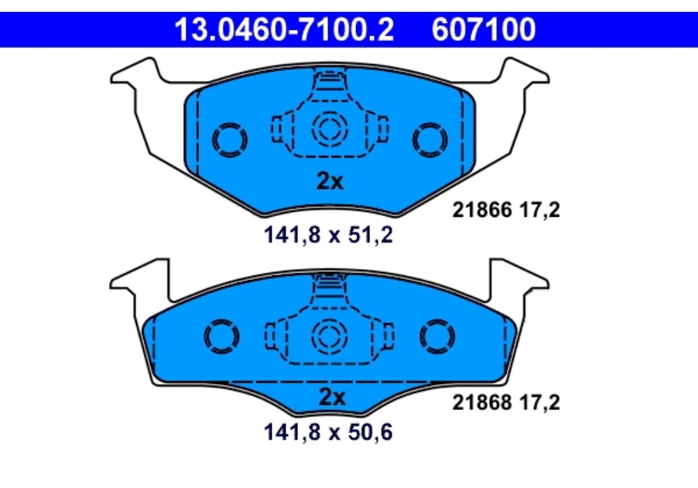 13.0460-7100.2 ATE KLOCKI HAMULCOWE