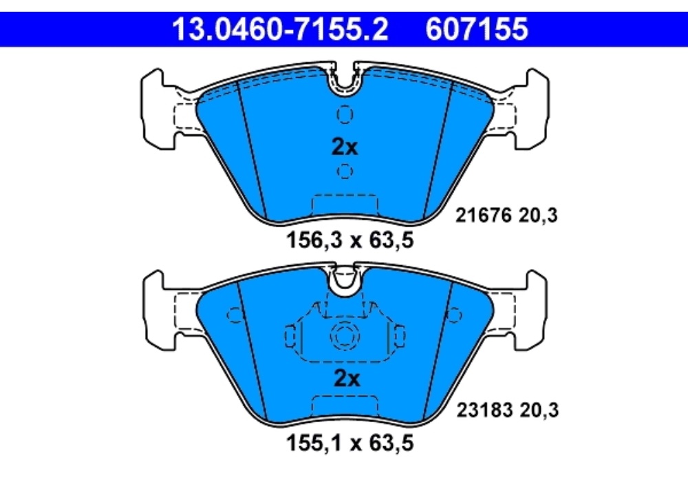13.0460-7155.2 ATE KLOCKI HAMULC. BMW 3 E46  99-05