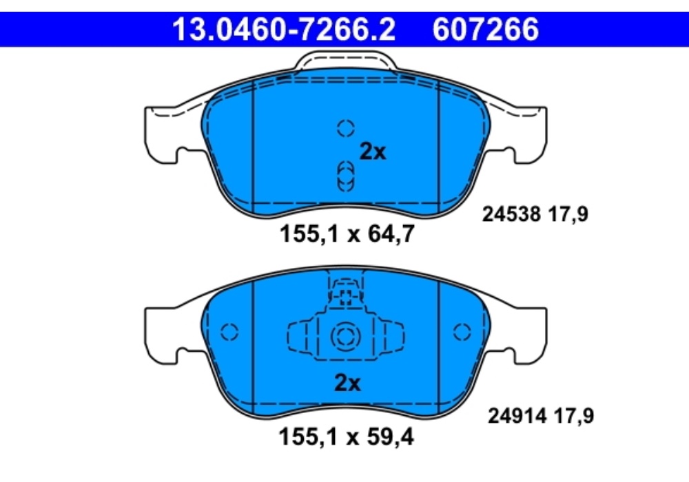 13.0460-7266.2 ATE KLOCKI HAMULCOWE
