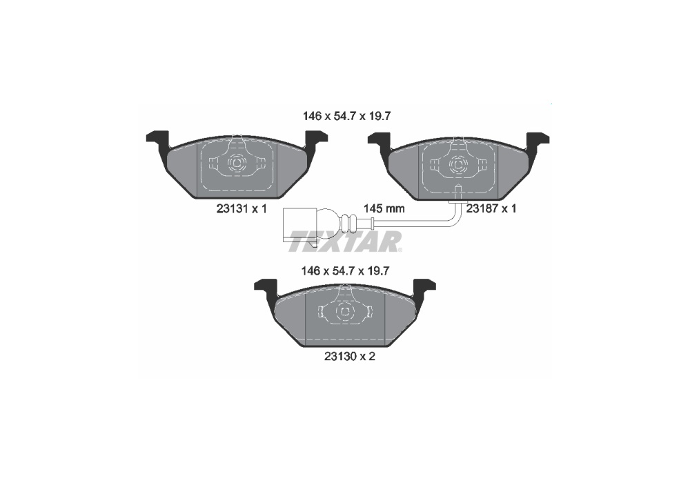 2313101 TEXTAR KLOCKI HAMULCOWE z czujnikami