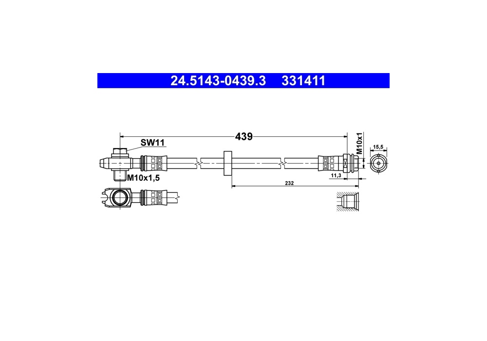 24.5143-0439.3 ATE PRZEWOD HAMULCOWY