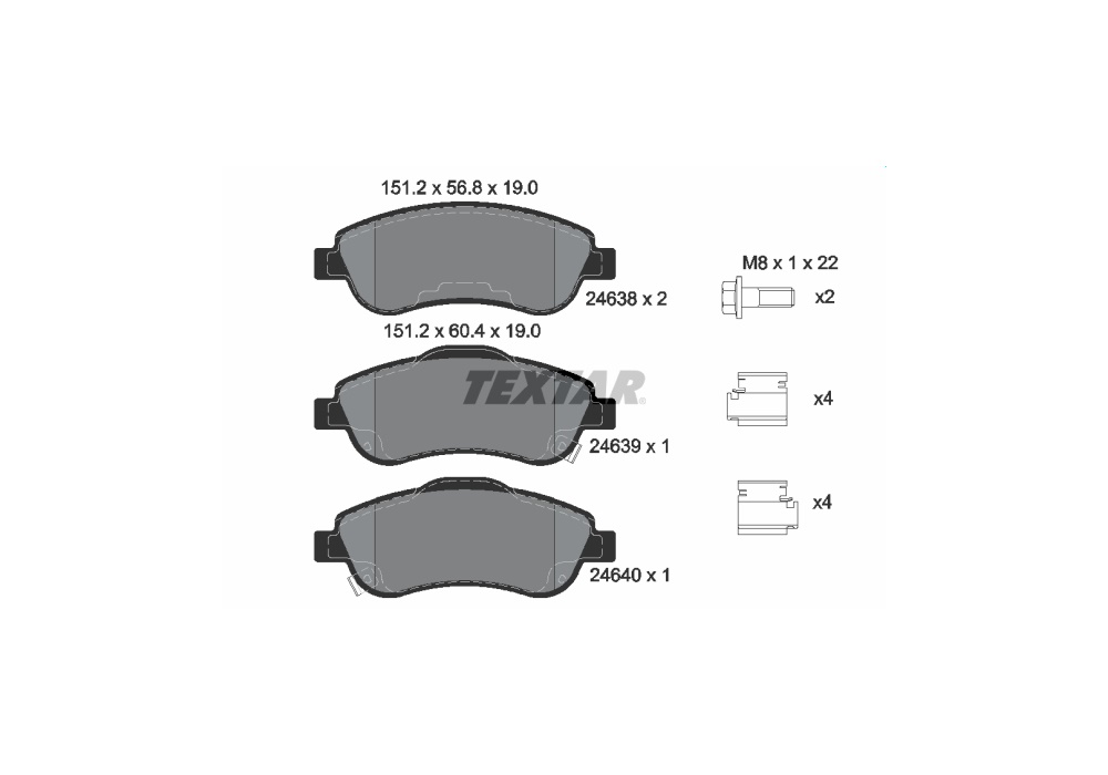 2463801 TEXTAR KLOCKI HAMULCOWE