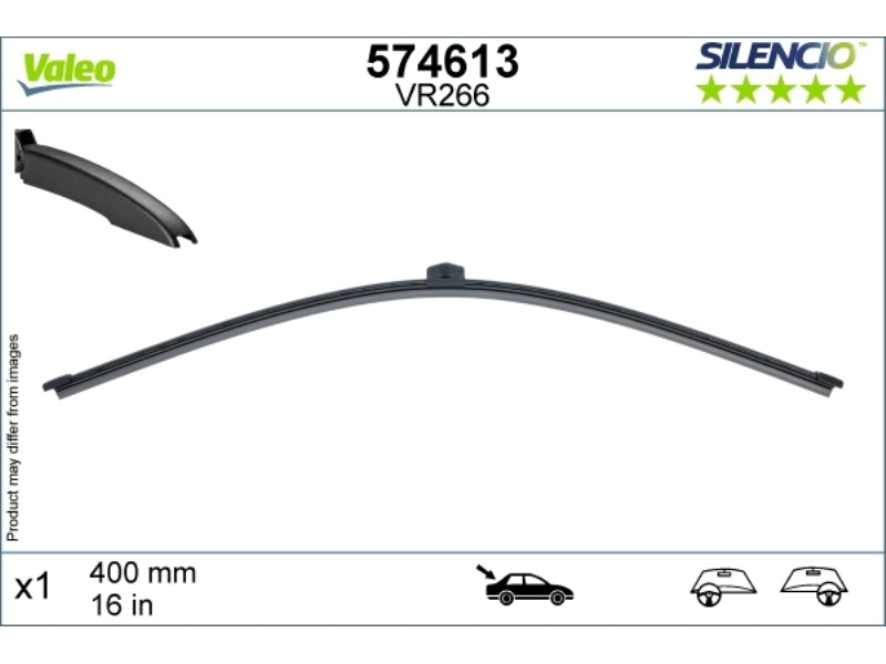 574613 VALEO Pióro wycieraczki bezszkieletowe tył (1szt.) VR266 Silencio Xtrm 400mm Audi Q7