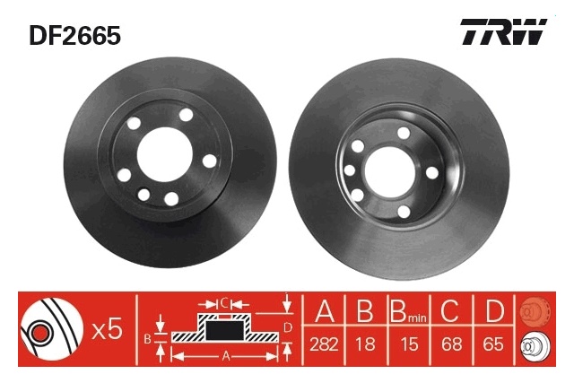 DF2665 TRW TARCZA HAMULCOWA 08.5768