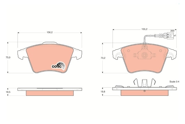 GDB1555 TRW KLOCKI HAMULCOWE T5 PRZOD 16