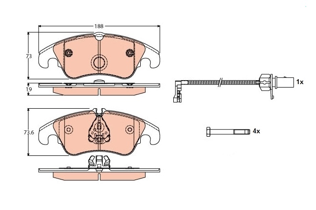 GDB1768 TRW KLOCKI HAMULCOWE