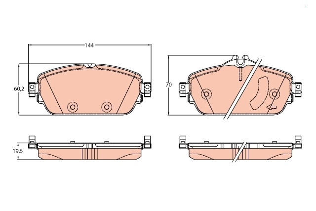 GDB2070 TRW KLOCKI HAMULCOWE